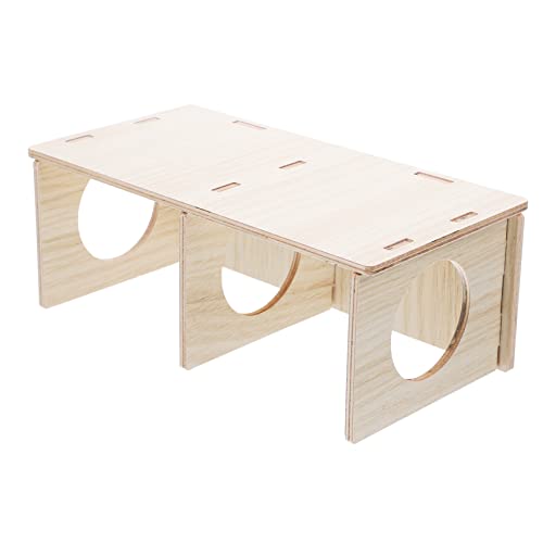 VERDANVERSE Hamster Holz Versteck Nest für Kleine Haustiere Sicheres Hamsterhaus mit Fenster für Hamster und Chinchillas aus Holz für Gesunde Zähne von VERDANVERSE