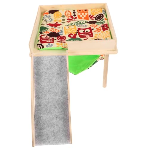 VERDANVERSE Hamster Holzhaus Hängematte Set mit Leiter Verschleißfestes Kleintierbett Atmungsaktiv und Bequem für Hamster Ratten und Kleine Haustiere Platzsparend und Spielerisch Fürs Gehege von VERDANVERSE