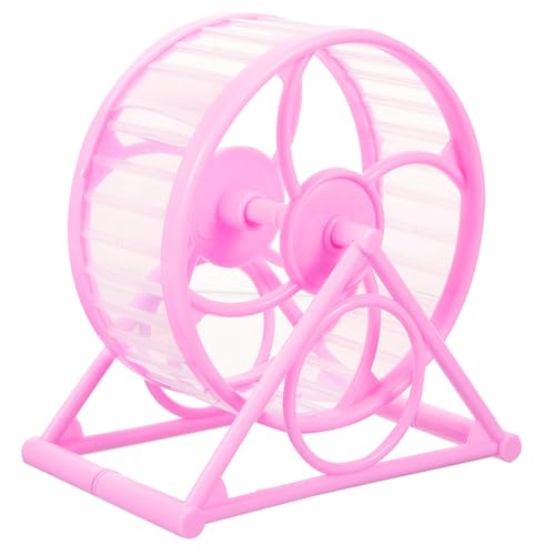 VERDANVERSE Hamster Laufrad Laufrad mit Halterung für Kleine Haustiere Wie Hamster Rennmäuse Igel und Eichhörnchen Geräuscharmes Trainingsspielzeug für Kleintierkäfig Rosa von VERDANVERSE