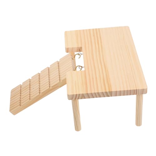 VERDANVERSE Hamster Plattform aus Holz mit Kletterleiter Dekorative Rampen für Kleintiere Stabiler Spielplatz für Hamster Meerschweinchen und Chinchillas Fördert Bewegung und Gesunde von VERDANVERSE