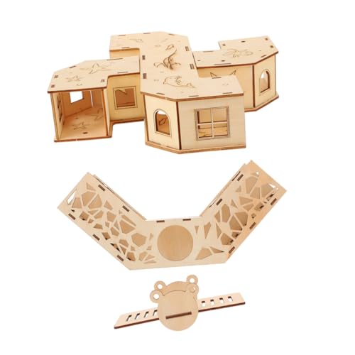 VERDANVERSE Hamster Tunnel Sicheres Labyrinth für Kleintiere mit Tunnels und Wippe aus Natürlichem Holz für Hamster und Mäuse VERDANVERSE Hamster Tunnel Sicheres Labyrinth für Kleintiere mit Tunnels und Wippe aus Natürlichem Holz für Hamster und Mäuse von VERDANVERSE
