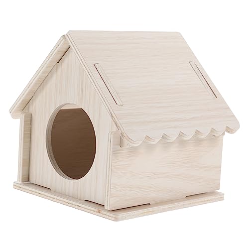 VERDANVERSE Hamster Versteck aus Holz Sicheres Kleintierhaus mit Kletterspaß Robustes Nagetier Versteck Geräumiges Holzhaus für Meerschweinchen und Hamster Schlafen und Entspannen von VERDANVERSE