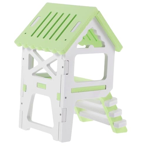 VERDANVERSE Hamster Versteckhaus aus Stabilem PVC mit Leiter Kleines für Hamster Meerschweinchen Rennmäuse als Rückzugsort und Spielplatz im Käfig Grün von VERDANVERSE