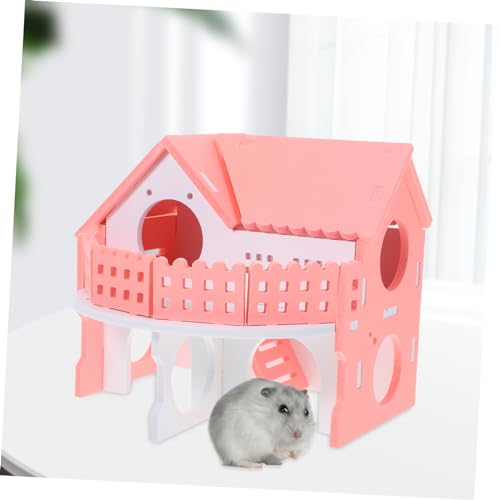 VERDANVERSE Hamsterhaus Doppelstöckig aus Robustem Material Kleintier Versteck und Spielhaus für Meerschweinchen Ratten Chinchillas Geräumiges Langlebiges Haustierversteck für Schlaf und von VERDANVERSE