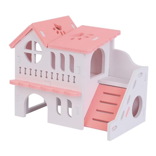 VERDANVERSE Holz Hamsterhaus Mit Zwei Etagen Gemütliches Versteck Für Kleintiere Atmungsaktiv Und Langlebig Für Spiel Und Entspannung Fördert Gesundheit Und Aktivität von VERDANVERSE