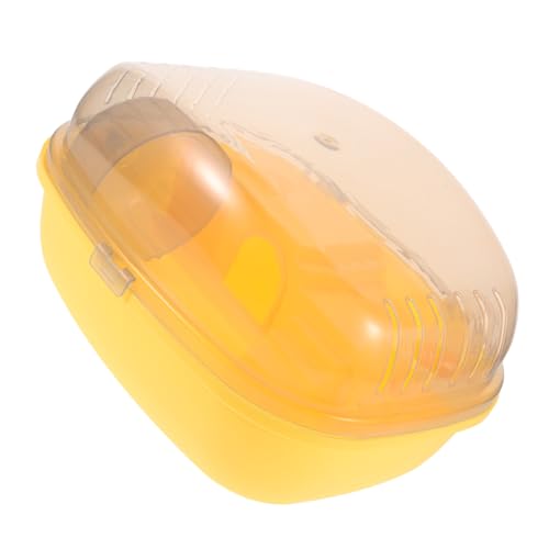 VERDANVERSE Hamsterkäfig Hamster-Hegege hamsterzubehör Hamstergehege Transportbox für Hamster Hamsterausstattung tragbar drinnen klein Träger Mäusekäfig für Haustiere Tierkäfig Abs Yellow von VERDANVERSE