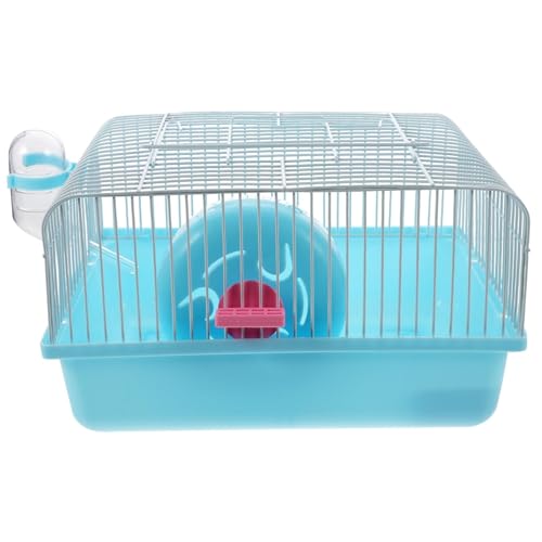VERDANVERSE Hamsterkäfig Tragbar mit Trinkflasche Futterbecher Laufrad Kleintierhaus für Zwerghamster und Leicht Geeignet für Ausflüge und Tägliche Haltung von VERDANVERSE