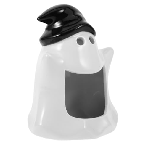 VERDANVERSE Dekoratives Hamsterhaus Aus Keramik Süßes Halloween-geisterdesign Als Versteck Und Deko Für Käfige Stabil Und Langlebig Für Hamster Meerschweinchen Und Andere Kleintiere von VERDANVERSE