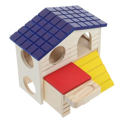 VERDANVERSE Hamstervilla Hamster Spielplatz Hamster Hamster Versteckspiel nager Hamster Villa mit Dach Chinchilla-Hütte Hamsterhäuser und Verstecke Hamsterverstecke hölzern von VERDANVERSE