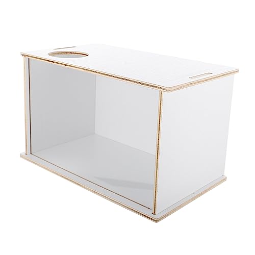 VERDANVERSE Hausgehalt Sandbad Multifunktionale Hamsterbadewanne aus Holz für Chinchillas Transparente Badewanne für Kleintiere Leicht zu Reinigen und Sicher im Gebrauch von VERDANVERSE