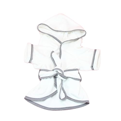 VERDANVERSE Haustier Bademantel Weiß S Saugfähiger Schnell Trocknender Polyester Bademantel für Hunde und Katzen Warm und Einfach zu Reinigen für Herbst und Winter von VERDANVERSE