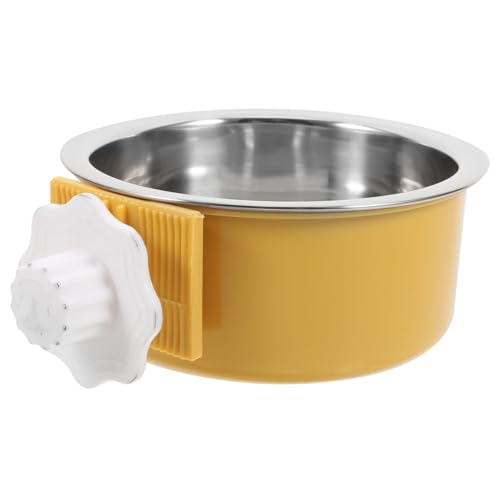 VERDANVERSE Haustier Hund Schüssel Hamster Katzen tierfutter Haustierwasserfuttermittel Wasserbecher für Haustiere Zwinger Wassernapf hängend Futternäpfe für Papageien Hundenapf Abs Yellow von VERDANVERSE