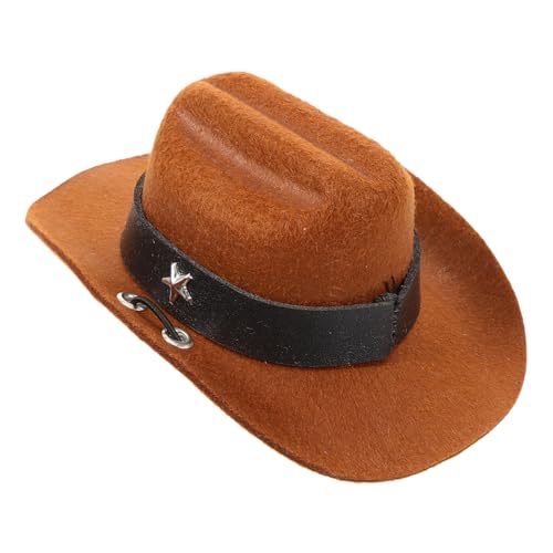 VERDANVERSE Haustier Hut Cosplay Hüte Cowboy Welpe Western Dog Costume hundefressnäpfe hundesnack Haustierhut für besondere Anlässe Festival-Kätzchenmütze Hut für Katze Polyester Light Brown von VERDANVERSE