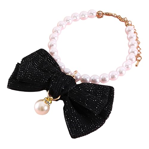 VERDANVERSE Haustier-schleifenhalsband Haustiere Hochzeit Name Perlen Zierlich Kette Entzückendes Katzenhalsband Rosa Stichworte Zubehör Katzenhalsband Kragen Haustierschmuck Plastik von VERDANVERSE