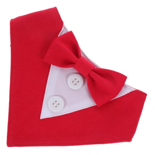 VERDANVERSE Hochwertiges Hundehalsband Für Hochzeit Verstellbares Rotes Hundespeichelschal Im Klassischen Britischen Stil Hundedekor Für Besondere Anlässe von VERDANVERSE