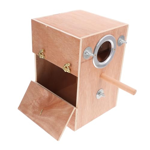 VERDANVERSE Holzernes Papageien-zuchtnest Mit Sitzstange Brutkasten Für Wellensittiche Und Andere Vögel Mit Öffnungsfenster Geeignet Für Unzertrennliche Und Nymphensittiche von VERDANVERSE