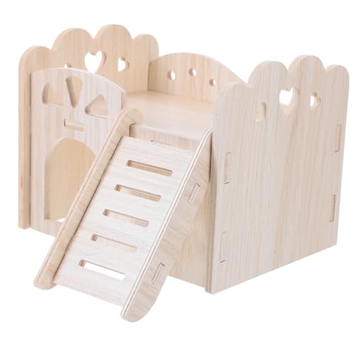 VERDANVERSE Holz Unterkunft für Kleine Haustiere Stabiles Nagetierversteck Natürliches Hamster spielhaus Langlebiges Holzhaus für Meerschweinchen Squirrel Cage Hideout Gemütliches Nest von VERDANVERSE