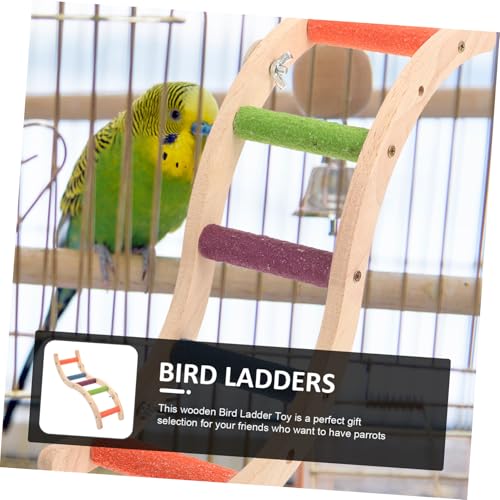 VERDANVERSE Holzleiter für Papageien und Wellensittiche S förmige Kletterleiter aus Naturbelassenem Holz Spielerisches Krallenpflege Balancetraining für Vögel Nager und Zufällige Farbe von VERDANVERSE
