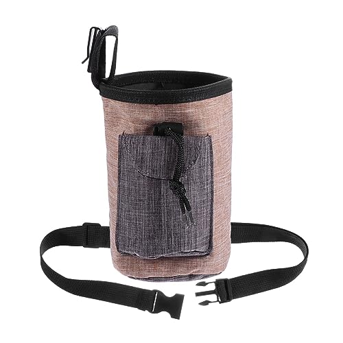 VERDANVERSE Hund Snack Tasche im Freien Leckerlibeutel für Hunde Trainingstasche Hundetraining Tasche Tasche Taille groß gehen Haustier-Gürteltasche Tasche für hundeleckereien Flachs von VERDANVERSE