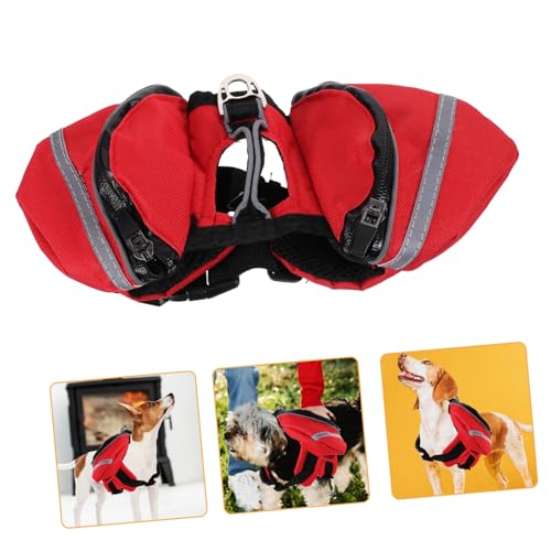 VERDANVERSE Hunde Rucksack Reisen Wandern Transportboxen Für Haustiere Haustierträger Hundewanderrucksack Hundetasche Kleiner Hundeträger Welpe Doggy -Rucksack Für Hunde Rot von VERDANVERSE