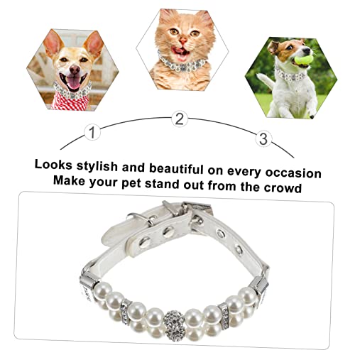 VERDANVERSE Hundehalsband mit Perlen und PU Verstellbares Haustier Schmuckhalsband für Welpen und Katzen Handgefertigt Komfortabel Geeignet für Alltag und Festliche Anlässe VERDANVERSE Hundehalsband mit Perlen und PU Verstellbares Haustier Schmuckhalsband für Welpen und Katzen Handgefertigt Komfortabel Geeignet für Alltag und Festliche Anlässe von VERDANVERSE