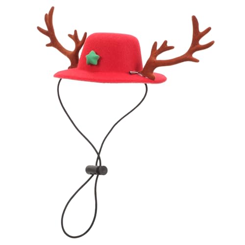 VERDANVERSE Hundekostümhut Hut für Haustierkostüme Haustierzubehör über Weihnachtsgeweih-Welpenhut lustig Hüte Weihnachtskatzenkappe Kopfschmuck für Haustiere Gezogenes Tuch von VERDANVERSE