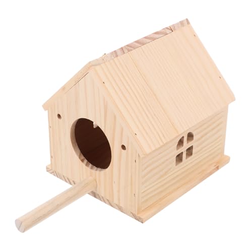 VERDANVERSE Holz Sittichnistkasten Vogelzuchthaus Brutnest Für Nymphensittich Wellensittich Unzertrennlicher Sittiche Eichhörnchen Specht Mit Futter Accessoire Für Haus Zelt Garten von VERDANVERSE