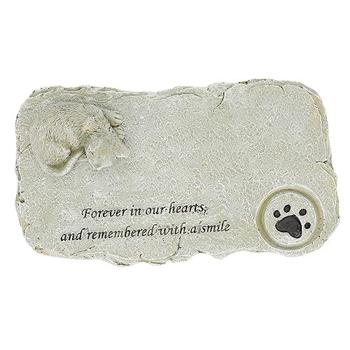 VERDANVERSE Katze Gedenkstein Resin Haustier Grabstein Gartendeko Wetterfest Niedlich DIY für Außenbereich Personalisierbar mit Gravur Tröstendes Andenken für Haustierliebhaber von VERDANVERSE