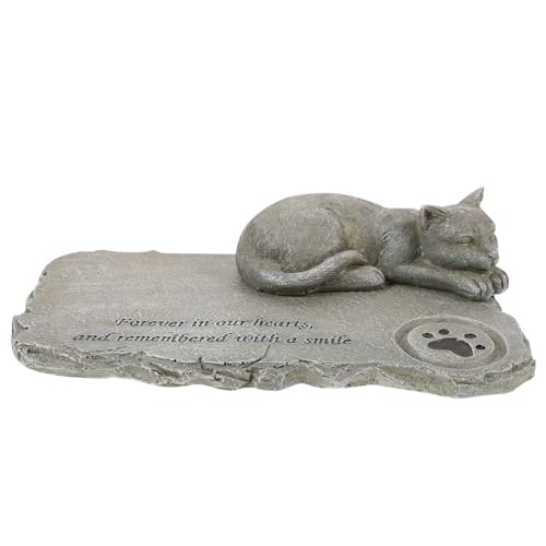 VERDANVERSE Katzen Gedenkstein aus Hochwertigem Grabstatue für Haustiere Langlebig und Individuell Beschreibbar Erinnerungsstück für Katzenliebhaber im Garten oder Tierfriedhof von VERDANVERSE