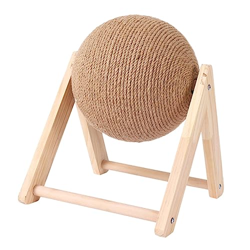 VERDANVERSE Katzen Kratzball Sisal Katzenkratzkugel Katzenaktivitätsspielzeug Drinnen Kratzball Für Katzen Kratzspielzeug Für Katzen Katzenkratzer Lustig Kätzchen Holz von VERDANVERSE