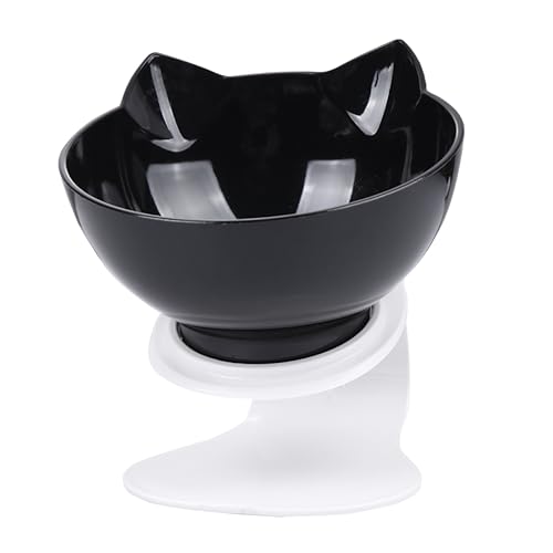 VERDANVERSE Katzenfutternapf mit Nackenschutz Geneigter Schwarzer Kunststoffnapf mit Katzenohren Design rutschfest Kippsicher für Nass und Trockenfutter Praktischer Trink und Fressnapf für VERDANVERSE Katzenfutternapf mit Nackenschutz Geneigter Schwarzer Kunststoffnapf mit Katzenohren Design rutschfest Kippsicher für Nass und Trockenfutter Praktischer Trink und Fressnapf für von VERDANVERSE