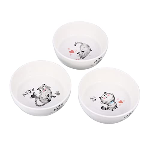 VERDANVERSE Katzennapf katzennäpfe pet Bowl rutschfeste Katzenfutter Schüssel katzenschalen Katzenwasser Schüssel Verstellbare Katzenschüssel klein Kätzchen Schüssel Welpe Bogen Keramik Weiß von VERDANVERSE