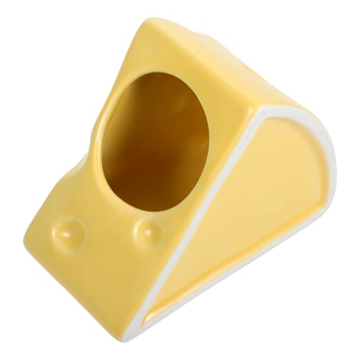VERDANVERSE Keramik Hamster Haus Käse Form Kühles Hamsternest Robust Und Leicht Zu Reinigen Für Kleine Haustiere Für Hamster Und Kleintiere von VERDANVERSE