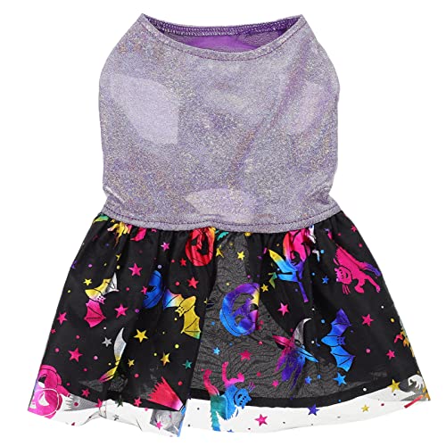 VERDANVERSE Kleidung für Haustierhunde Hund Halloween Haustiere Hunde Kleidung Halloween-Hunderock Neuheit Welpenkleid Hunde-Outfit einzigartiger Hunderock Hundekleid Polyester Violett von VERDANVERSE