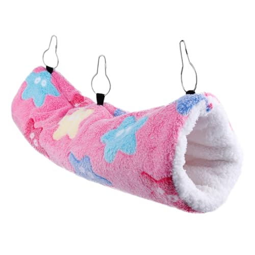 VERDANVERSE Kleines Haustier hängemattenbett aus Weichem Plüsch Kuscheliger Hamster Tunnel und Nest für Meerschweinchen Wärmeisolierend Tragbar mit Seilen Geeignet für Kleine Nagetiere Wie von VERDANVERSE