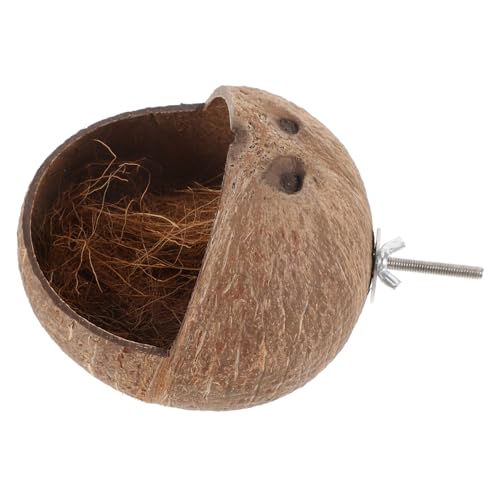 VERDANVERSE Kokosnussschalen Vogelhaus für Käfige Natürlicher Brut und Ruheplatz für Papageien Sittiche und Kanarienvögel Langlebig und Dekorativ für Vögel von VERDANVERSE