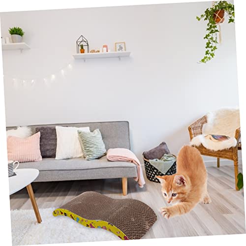VERDANVERSE Kratzbrett Wellpappe Katzenkratzbrett Form Robust Katzenspielzeug Kratzunterlage für Katzen Spiel und Ruhe Zufriedenstellung Natürlicher Kratzbedürfnisse von VERDANVERSE