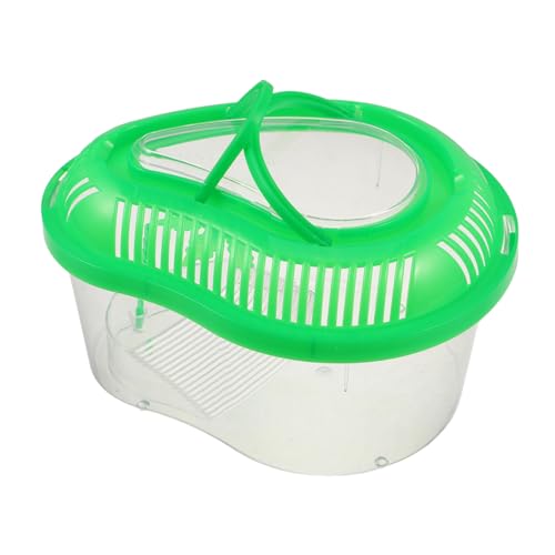 VERDANVERSE Kunststoff-Aquarium, Kleines Kunststoff-Reptilien-Terrarium Mit Deckelgriff, Einzelfischaquarien, Reptilienträger, Hamsterkäfige, Schildkrötenbox, Grün von VERDANVERSE