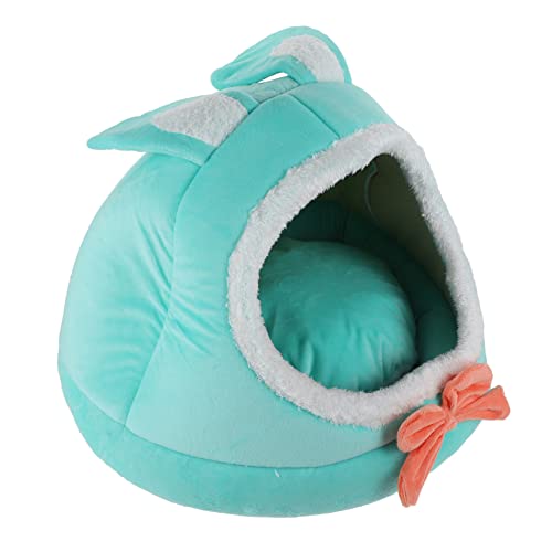 VERDANVERSE Lebensraum für Haustiere Bettwäsche Hasenbett Versteck Katze warmes Kätzchen Schlafhöhle haustierbett pet Bed Heimtierbedarf kreatives Haustiernest Daunen Baumwolle Green von VERDANVERSE