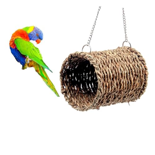 VERDANVERSE Natürliche Kleintier Hängematte mit Warmem Plüschnest Isolierend und Geeignet für Papageien Nymphensittiche und Hamster als Kuscheliges Winterbett für Kleine Haustiere von VERDANVERSE