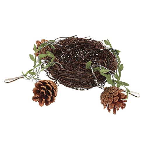 VERDANVERSE Natürlicher Rattan Vogel Nest für Papageien Kleines Mittleres und Großes Nest für Vogelkäfige für Haustiervögel und Kauen Fördert Bewegung und Koordination von VERDANVERSE