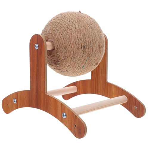 VERDANVERSE Natürlicher Sisal Katzenkratzball mit Holzsockel Interaktives Kratzspielzeug für Kleine Haustiere Fördert Krallenpflege und Aktivität Handgewickeltes Langlebiges Katzenspielzeug VERDANVERSE Natürlicher Sisal Katzenkratzball mit Holzsockel Interaktives Kratzspielzeug für Kleine Haustiere Fördert Krallenpflege und Aktivität Handgewickeltes Langlebiges Katzenspielzeug von VERDANVERSE