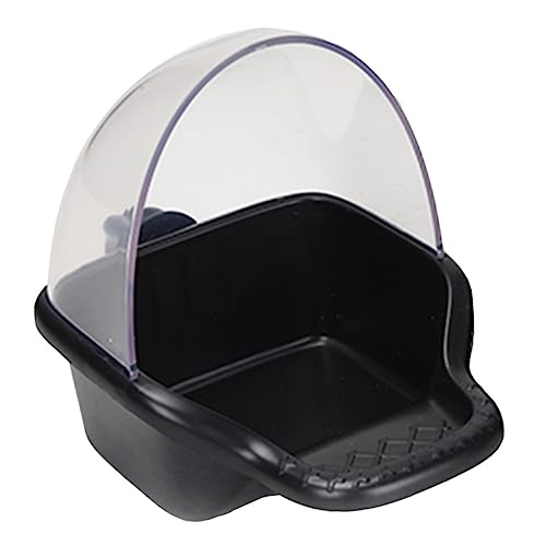 VERDANVERSE Papageien-Futterbox-Badewanne vogelfutterspender vogelfutterhäuschen vogelkäfig zubehör vogelfutterstationen Futternapf für Vögel Futterbehälter für Vogelkäfige Plastik Black von VERDANVERSE