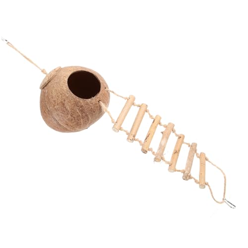 VERDANVERSE Parrot Nest Kokosnuss Schale Vogelhaus mit Kletterleiter Dekoratives Vogelkäfig Bett Langlebiges Multifunktionales Vogelhäuschen für Papageien und Kleine Vögel Teiliges VERDANVERSE Parrot Nest Kokosnuss Schale Vogelhaus mit Kletterleiter Dekoratives Vogelkäfig Bett Langlebiges Multifunktionales Vogelhäuschen für Papageien und Kleine Vögel Teiliges von VERDANVERSE