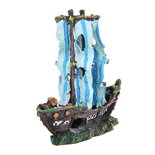 VERDANVERSE Piratenschiff Aquarium Landschaftsdekoration Dekorationen Aquarium Aquarium Ornamente Große Landschaftsgestaltung Mit Meeresmotiven Sanddekoration Für Aquarium von VERDANVERSE