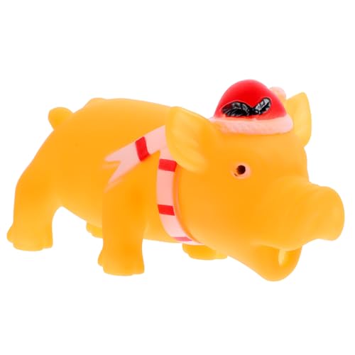 VERDANVERSE Quietschendes Langlebiges Kauspielzeug für Kleine Welpen Interaktives Schweineform Orange Fördert Beißverhalten und Spielerische Beschäftigung für Drinnen und Draußen von VERDANVERSE