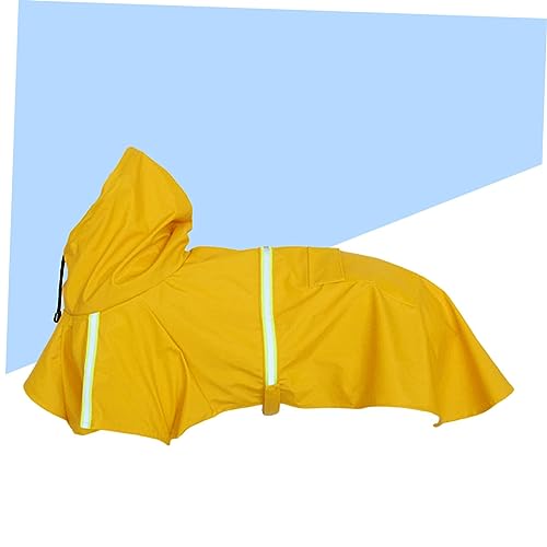 VERDANVERSE Reflektierender Hunderegenmantel mit Kapuze XL Gelb Leichter Schutz für Große Hunde und Welpen bei Regenwetter von VERDANVERSE