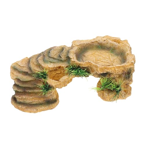 VERDANVERSE Schildkrötenplattform aus Resin für Terrarium und Aquarium Kleines Leichtes Versteck mit Realistischer Oberfläche als Habitat zubehör für Landschildkröten und Wasserschildkröten von VERDANVERSE