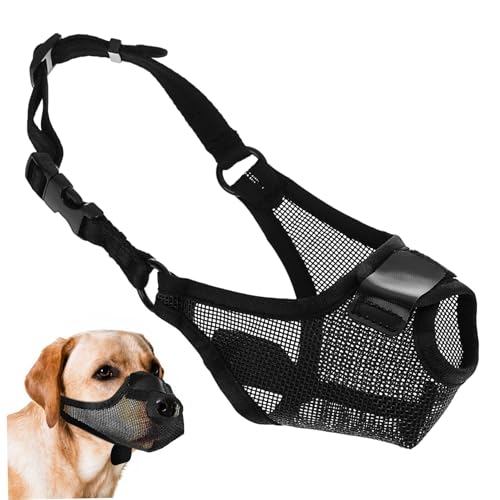 VERDANVERSE Schnauze Hundemaulkorb Zum Bellen Maulkörbe Maulkorb Zum Putzen Für Beißen Eckzahn Kauen Einstellbar Klein Größe Maschenhund -mündung Atmungsaktiv Haustiere Welpe Black Polyester von VERDANVERSE