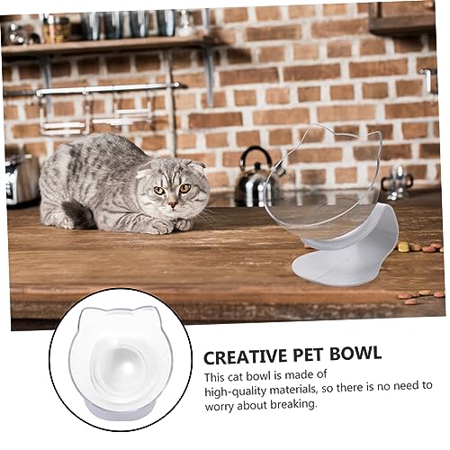 VERDANVERSE Transparenter Kunststoff Katzennapf mit Neigung Schützt Katzenhals Sicherer Futternapf für Katzen Einzelner Trink und Dekoratives Design für Haustierfreunde von VERDANVERSE